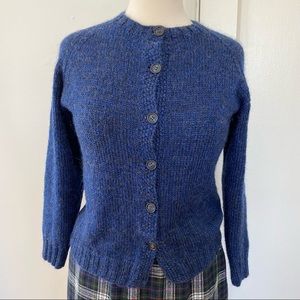 Vintage Navy Wool Cardigan Womens Medium